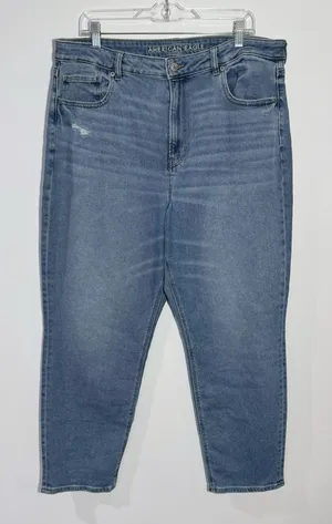American Eagle Stretch High Rise Mom Jean Sz 18 90s Minimalist Casual‎ Normcore thumbnail 1