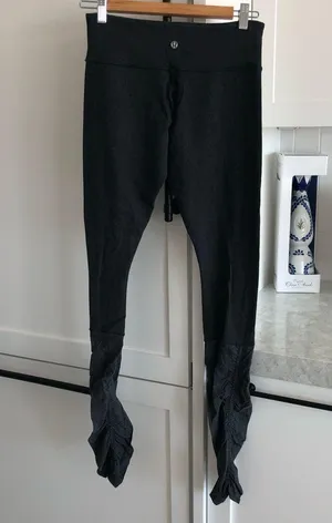 Lululemon Dance Scrunch Ruched Bottom Full Length Leggings Charcoal Grey 6 Small thumbnail 4