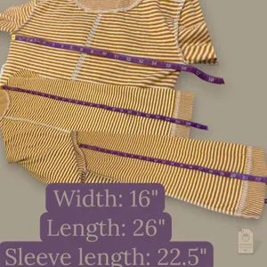 Maeve Anthropologie Mustard Striped Cowl-Neck Tunic Sweater S thumbnail 8