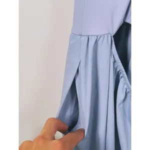Halara Breezeful A-Line Sleeveless Maxi Dress L Blue Cross Back Casual Travel thumbnail 6