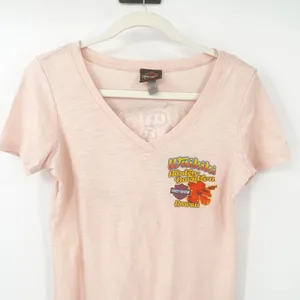 Harley Davidson Motorcycles Womens Waikiki Hawaii Graphic Print T Shirt Size M‎ thumbnail 2