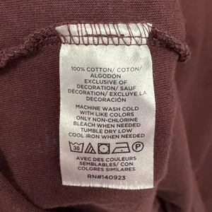 Loft Outlet XL Burgundy Crochet Lace V-Neck Long Sleeve Cotton Top Soft thumbnail 7