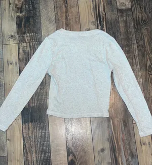 American Eagle Maddie & Kenzie Ziegler Grey Light Long Sleeve Collection Top thumbnail 3