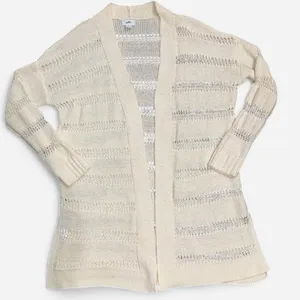 Old Navy Cream Cardigan with Horizontal Loop Knit Texture, size LARGE thumbnail 1