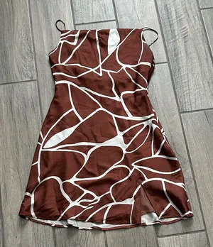Cotton Candy Brown and White Mini Dress Size M thumbnail 1