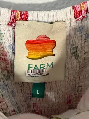 Farm Rio Tropical Romance Floral Linen Blend Romper Size Large thumbnail 8