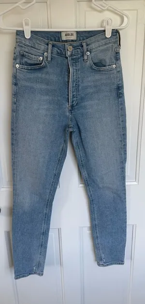 AGOLDE Jamie High‎ Rise Classic Light Wash Jeans Size 25 Button Fly thumbnail 1