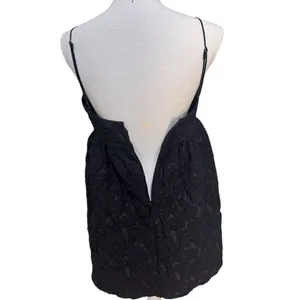 Line & Dot Delilah Mini Dress Black Jacquard Satin Tie XS NWT thumbnail 7