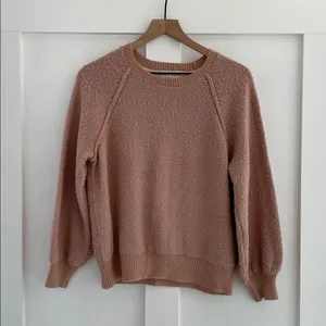 KNOX ROSE Boucle Knit Soft Textured Raglan Sweatshirt Sweater Mauve Pink Size M thumbnail 2