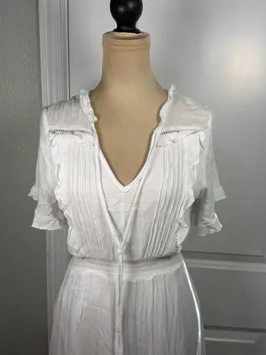 Petal & Pup White Chelsea Dress Cottagecore Midi Dress US 4 thumbnail 3