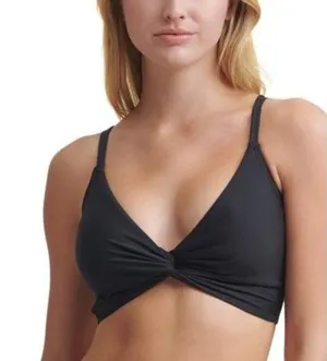 Womens DKNY Twist-Front Bikini Top Black XXL 50+ UPF/SPF Sun Protection thumbnail 1