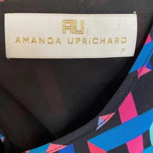 Amanda Uprichard Geometric Bright 80s Style Dress One Piece Two Piece‎ Look Silk thumbnail 5
