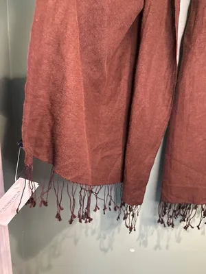NWT Pashmina Silk Blend Shawl Wrap Brown Fall Old Money Western Bohemian thumbnail 2