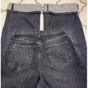 GAP High Rise Stride Fast Stride Black Cuffed Jeans Women’s Size 6 Short thumbnail 3