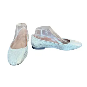 Vince Camuto Silver Metallic Crackle Ballet Flats Almond Toe womens 8M/39‎ thumbnail 2