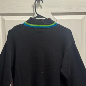 Vintage Victoria Jones Women's Sweater Black Green Teal Ramie Cotton Size M thumbnail 5