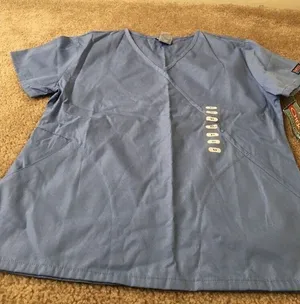 Cherokee Women's Scrub Top Nurse Medical Hospital Size XS Blue thumbnail 1