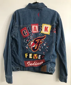 WNBA Indiana Fever Caitlin Clark #22 Denim Jacket NWT thumbnail 2