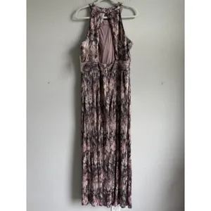 Eliza J‎ Women's 14 Gown Plum Metallic Sleeveless Halter Neck Pleated Dress NEW thumbnail 5
