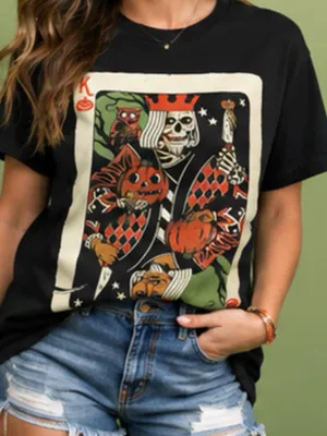 “KING Of Pumpkin” Black Halloween graphic t-shirt SIZE LARGE thumbnail 1