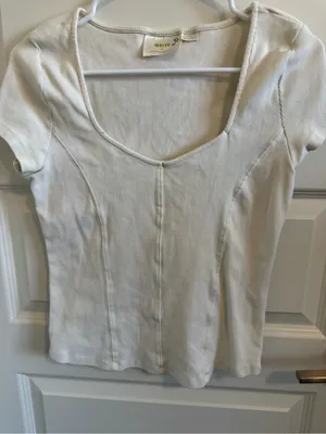 Anthropologie Maeve Women’s Short Sleeve White Blouse Top thumbnail 2
