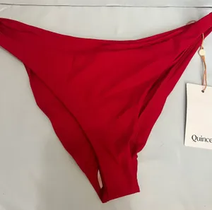 New Quince Italian Low Rise Bikini Bottom Cherry Red XS thumbnail 1