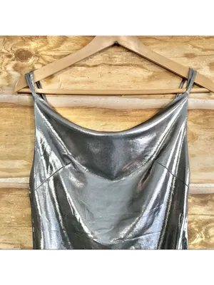 Rare London Urban Outfitters backless metallic formal dress size M thumbnail 6