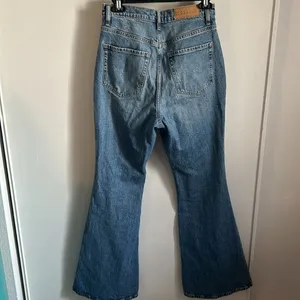 PacSun Popular Medium Blue Stretch High Waisted Flare Leg Denim Jean thumbnail 6