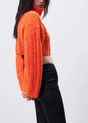 ZARA knitted turtleneck sweter top cardigan thumbnail 5