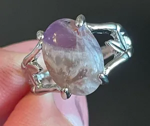 Purple amethyst S925 silver ring size 8 thumbnail 5