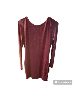 Lulus Gift of Love Red and Silver Backless Long Sleeve Bodycon Dress thumbnail 8