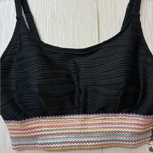 NWT Blooming Jelly Black High Waist Bikini Set Ribbed Crop Top Swimsuit‎ M thumbnail 3