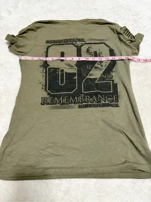TIL Valhalla project Medium Pearl Harbor Remembrance Olive Green Graphic T-Shirt thumbnail 5