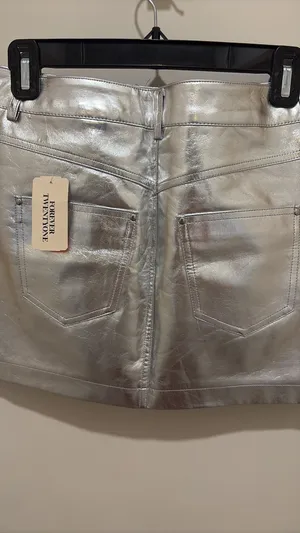 Metallic Mini Skirt Silver thumbnail 4