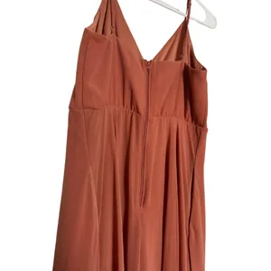 Birdy Grey Rust Orange Chiffon Dress (Size Medium) thumbnail 6
