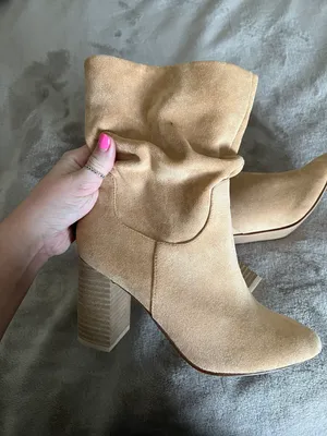 Steve Madden Tan Suede Block Heel Booties thumbnail 4