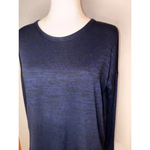 Rag & Bone Hudson‎ Navy Blue Space Dye Long Sleeve Relaxed Knit Top XS thumbnail 3
