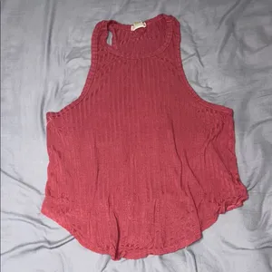 Bozzolo Pink Ribbed Sleeveless Tank Top thumbnail 1