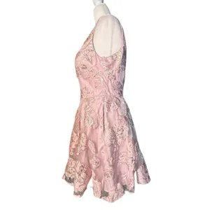 Windsor Heather Floral Burnout Organza Party‎ Dress Pink Rose Gold HOCO Coquette thumbnail 8