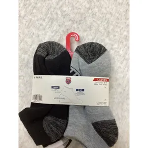 K-Swiss Womens 6 Pair Low Cut Ankle Socks White Grey Black K-NIT Cushioned w9-11 thumbnail 2