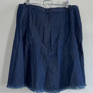 Alter’d State Denim Mini Skirt A-Line Frayed Hem Blue L NWOT thumbnail 5