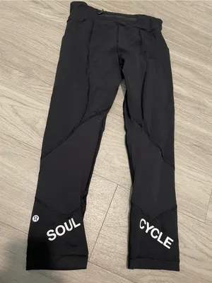 lululemon athletica Black Leggings with Pink Patch Detail thumbnail 3