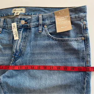 NWT 💙 Madewell 90s Low-Rise Straight Full Length Denim Jeans, Size 33, #N0652 thumbnail 9