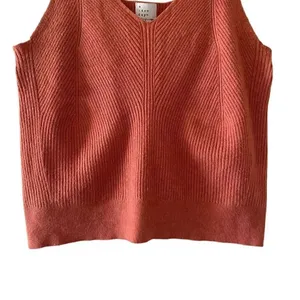 A New Day Burnt Orange Cropped Knit V-Neck Sleeveless Womens’ Tank Top L # 1507 thumbnail 3