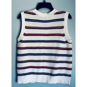 St. John's Bay Knit Sweater Vest Striped Women's Medium thumbnail 4