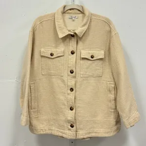 Madewell Waffleback Branner Shirt Jacket Shacket NC802 Faded Seagrass XL Neutral thumbnail 2