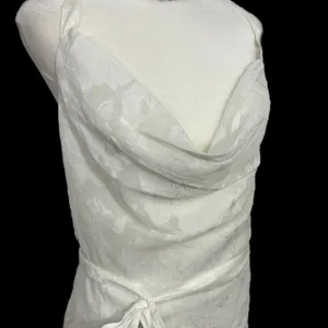 New Lulus Graceful White Floral Jacquard Halter Midi Dress Women’s Sz XL Elegant thumbnail 7