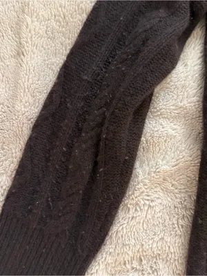 C by Bloomingdale’s Cable Knit Cashmere Sweater Brown Size L thumbnail 3