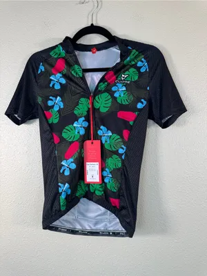 Cuore of Switzerland Cycling Jersey Black Floral Womens S Athletic Bike Gear thumbnail 9