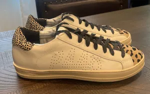P448 John sneakers white/ leopard print 7.5 women thumbnail 1